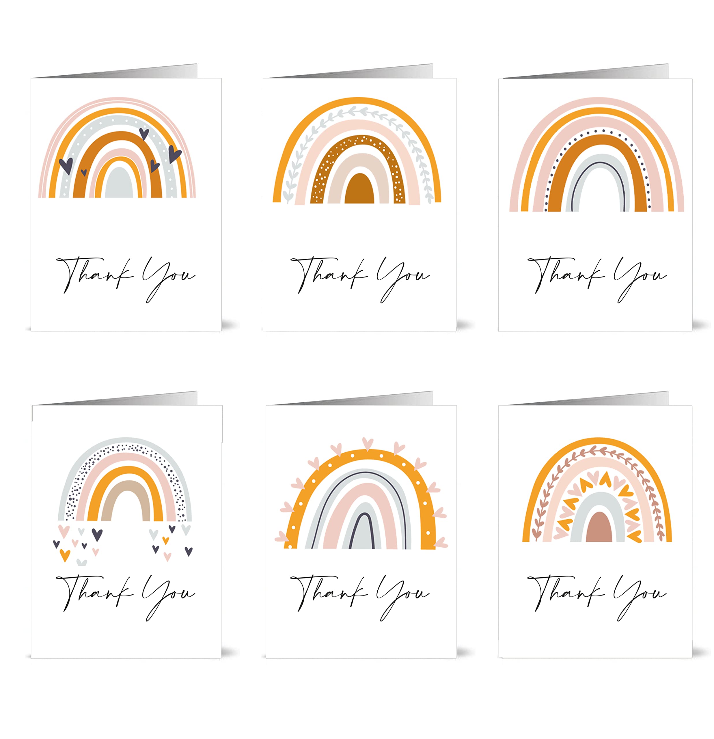 20 Watercolour Thank You Cards (Rainbows)
