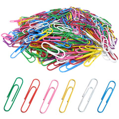 XFentech 100 Pcs Coloured Paper Clip - 28 mm/1.1 inch Assorted Colours Small Paper Clips Rustproof Metallic Paperclipswith Box for Office School DIY