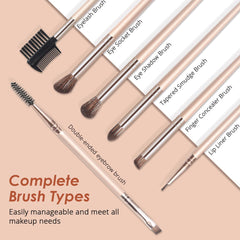 BEAKEY 12 Pcs Professional Makeup Brushes Set -Foundation, Blush, Powder, Concealers, EyeShadows Brush for Expert Application, Rose Gold Premium Synthetic Make up Brushes