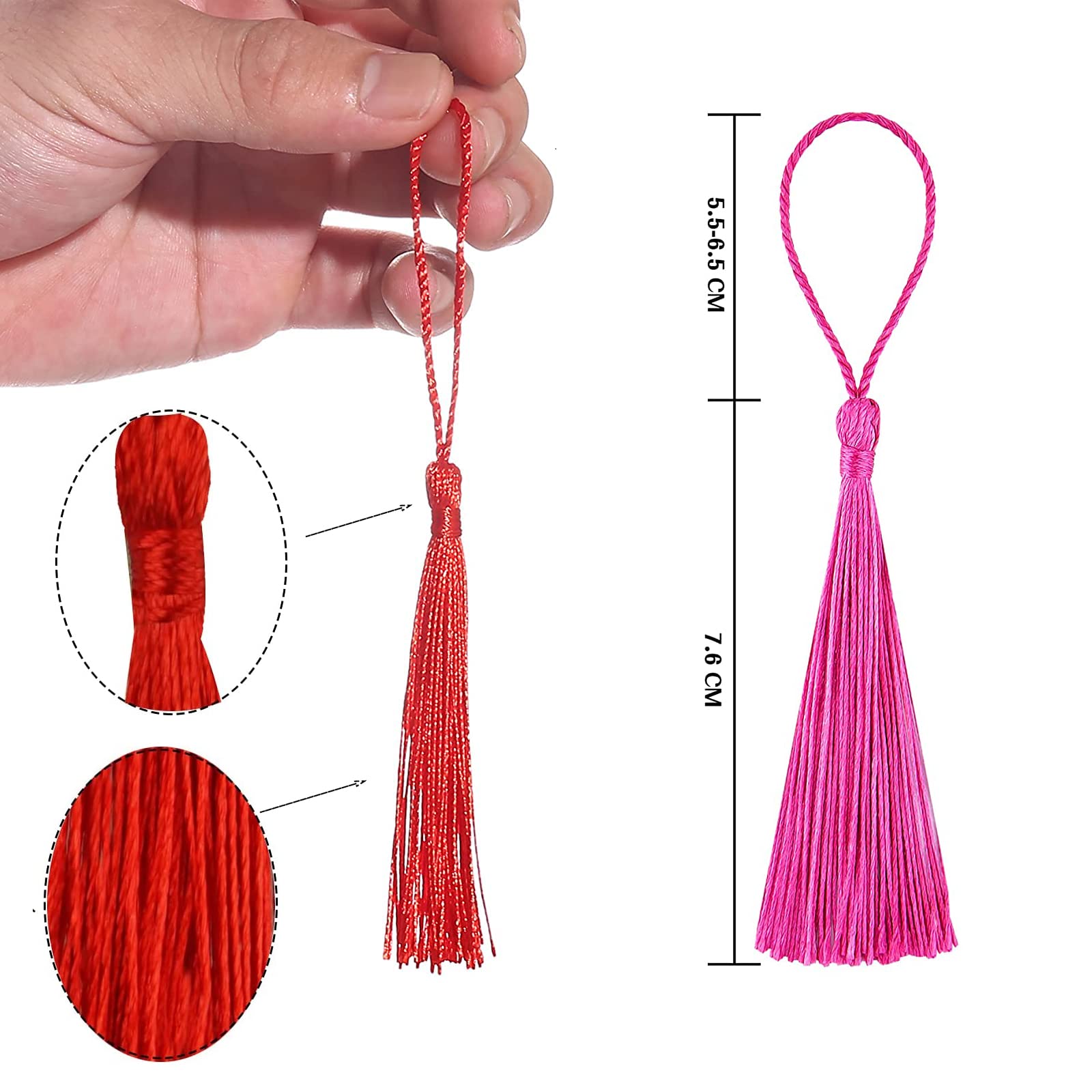 30 PCS Bookmark Tassels, Mini Tassels Silky Tassels for Bookmarks Handmade Bookmark Tassels for Resin DIY Craft Supplies and Home Decor (Heavypurple)