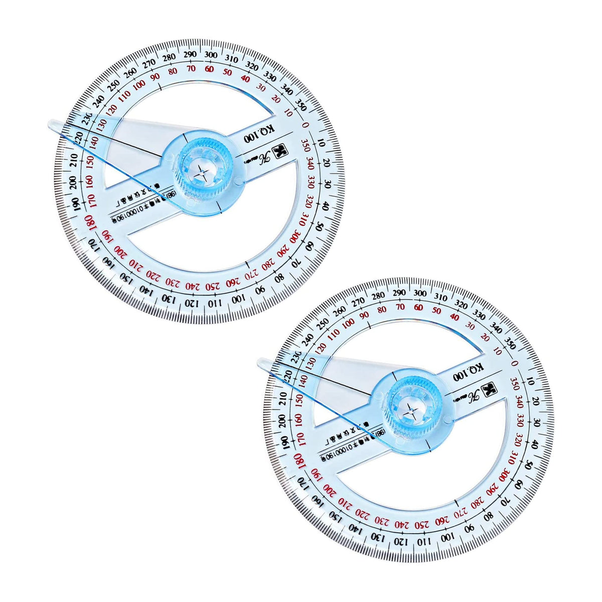 360 Degree Protractor Angle Measure 2Pcs Protractor Circle Protractor 10cm Plastic Protractor 360 Ruler Measuring Tool for Students and Children