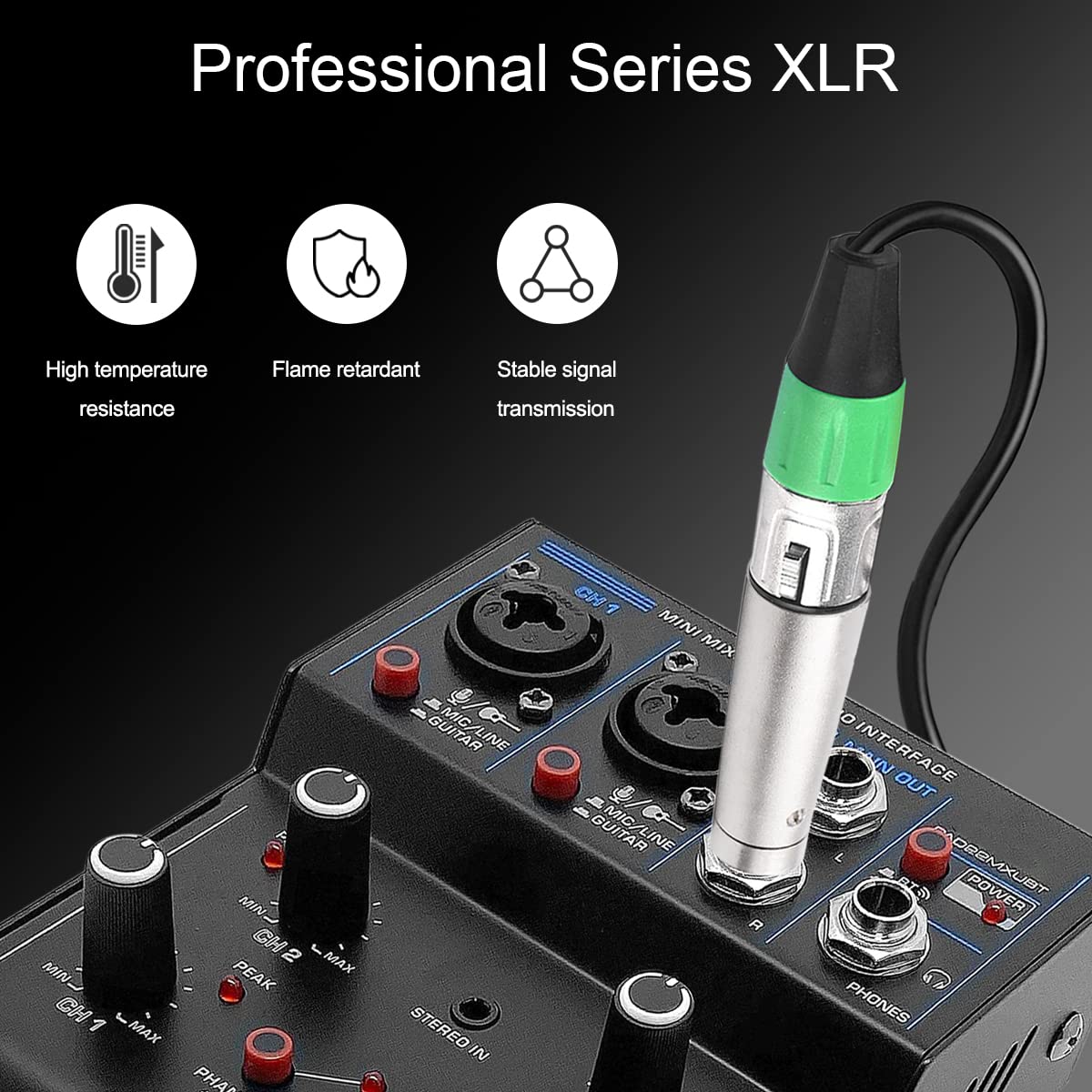 Xiatiaosann XLR 3 Pin Female Male to 1/4 inches 6.35mm Male Audio Mono Adapter TS Socket Jack for Microphone Mixer, XLR Connector Plug Converter, Metal Adapter, 6 PCS