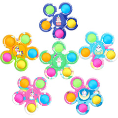 SCIONE 6 Pack Unicorn Fidget Pop Spinners for Kids, Stress Relief Hand Spinner Sensory Sensory Fidget Toys Kids Party Favors, School Classroom Prizes, Gift Exchange