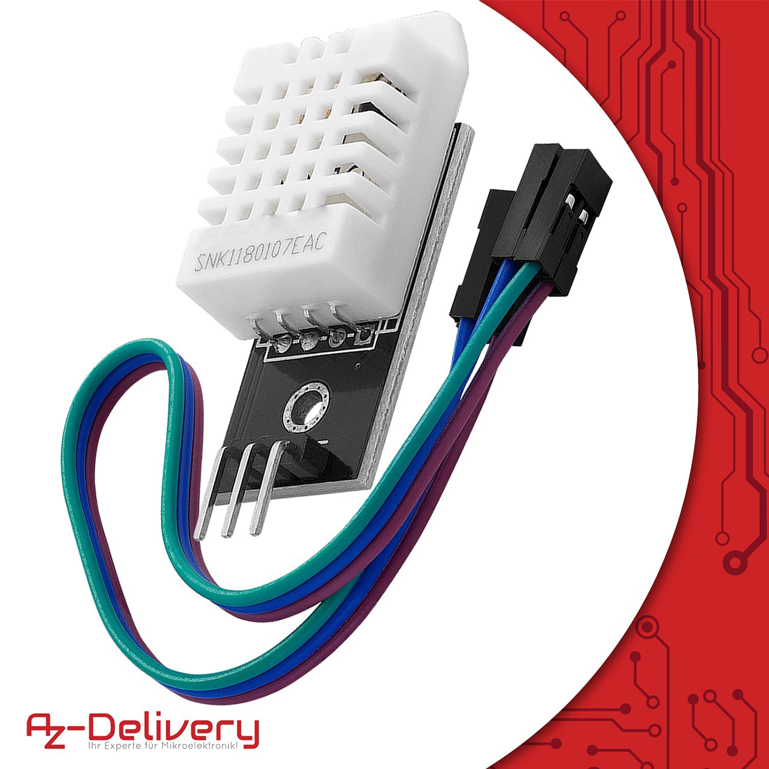 AZDelivery 3 x Temperature and Humidity Sensor Module with Cable Compatible with DHT22 Compatible with AM2302 Compatible with Arduino and Raspberry Pi including E-Book!