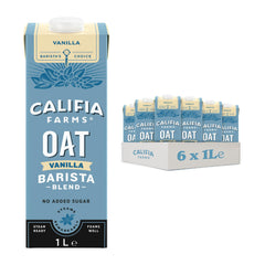 Califia Farms Vanilla Oat Barista Blend Drink - Vanilla Flavour Barista Blend With Calcium & Vitamin D - Dairy Free, Lactose Free & Vegan 6 x 1L