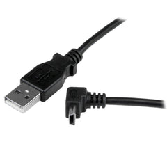 StarTech.com 1m Mini USB Cable Cord - A to Up Angle Mini B - Up Angled Mini USB Cable - 1x USB A (M), 1x USB Mini B (M) - Black (USBAMB1MU)