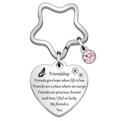 QMVMV Best Friend Keyring Gifts sentimental inspirational gift for cheer up women friendship present for her