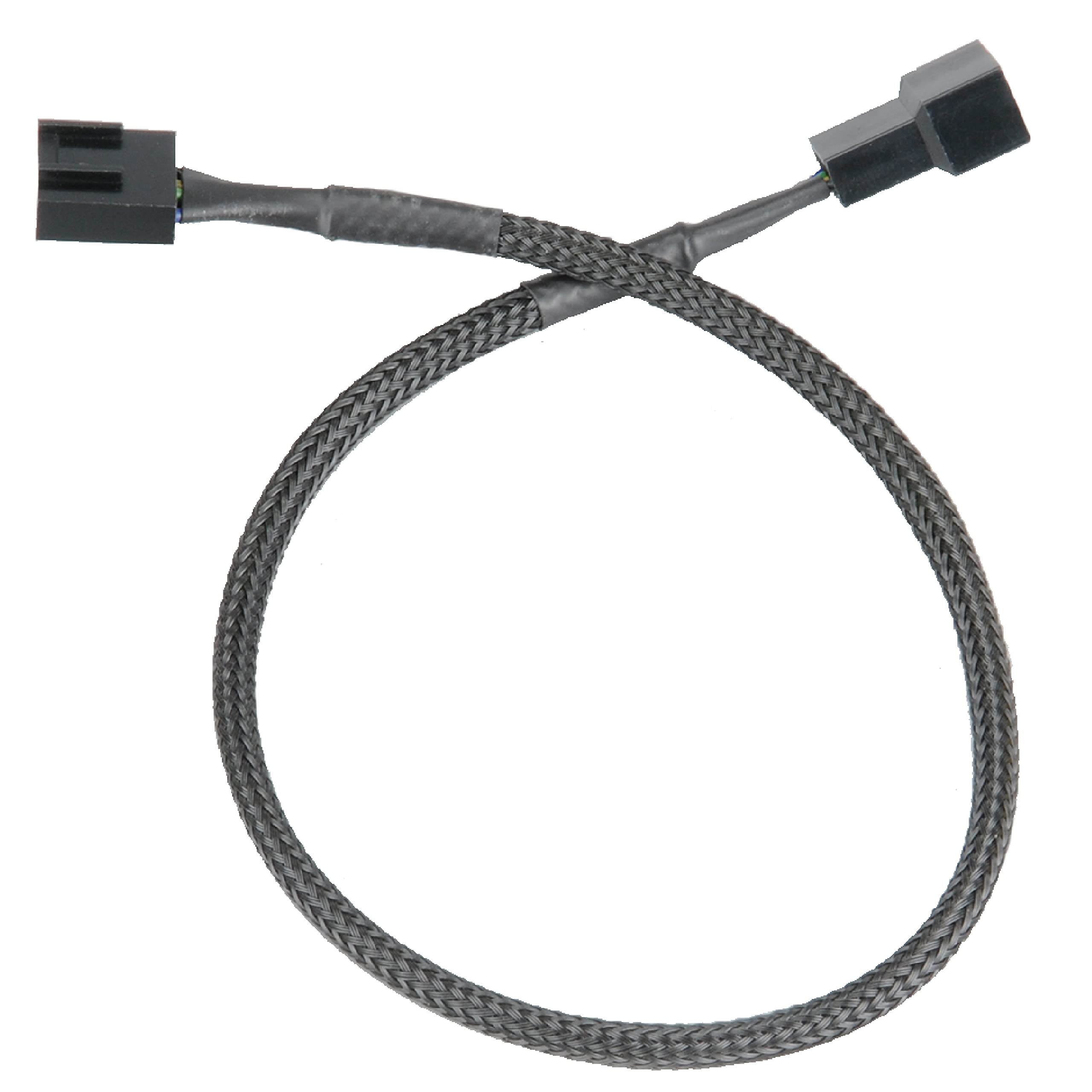 Akasa PWM Fan Extension Cable   4-pin Male to Female Connectors   Compatible with PWM and 3-pin Fan   For Computer Cooling Fans and PC Case Fans   30cm   AK-CBFA01-30