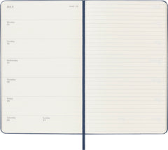 Moleskine Weekly Agenda With Space For Notes 12 Months 2024, Agenda 2024, Size Large 13x21, Hard Cover And Elastic Closure, Colour Sapphire Blue