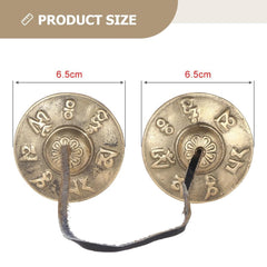 Norhogo 1pcs Tibetan Tingsha Cymbals Bells, Handcrafted Tibetan Meditation with Buddhist Symbols, Yoga Meditation Chimes, 2.6in/6.5cm