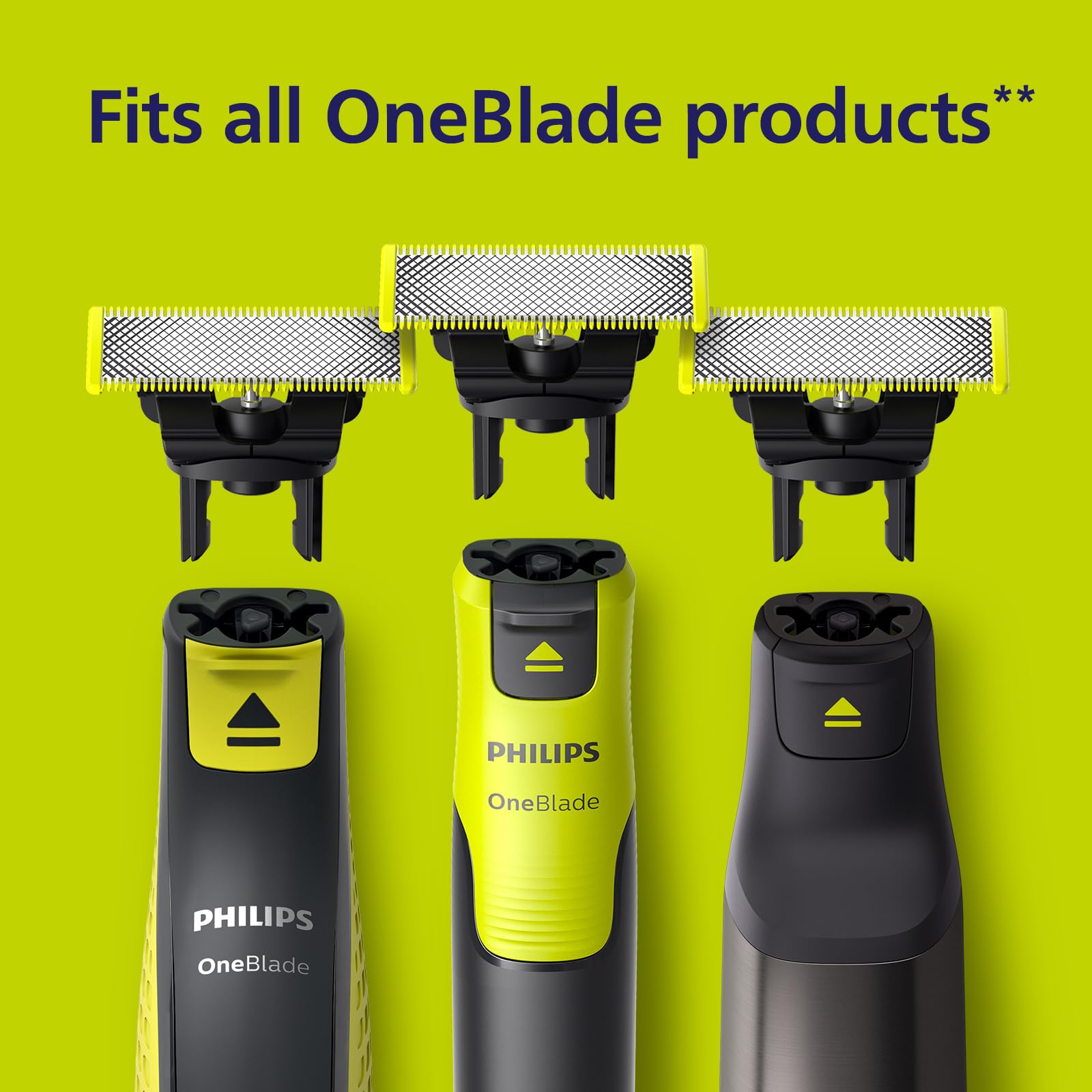 Philips OneBlade Original Replacement Blades, For OneBlade Electric Shaver and Trimmer, Durable Stainless Steel, Trim, Edge and Shave, 3 pack, Model QP230/50