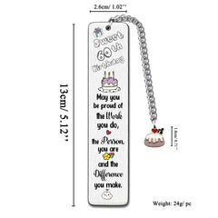 Bookmarks Birthday Gifts Appreciate Dad Mum Encouragement Happy 60th Birthday Present Personalized Book Lover Birth Day Best Wishes Keepsakes for Auntie Uncle Grandad Grandma Friends Bestie (60th)