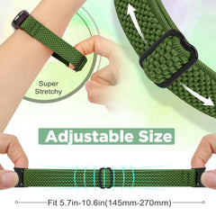 Runostrich Elastic Straps Compatible with Xiaomi Mi Band 8 Women Men, Stretchy Solo Loop Soft Nylon Elastic Band Replacement Wristband for Xiaomi Mi Band 8，2 PCS