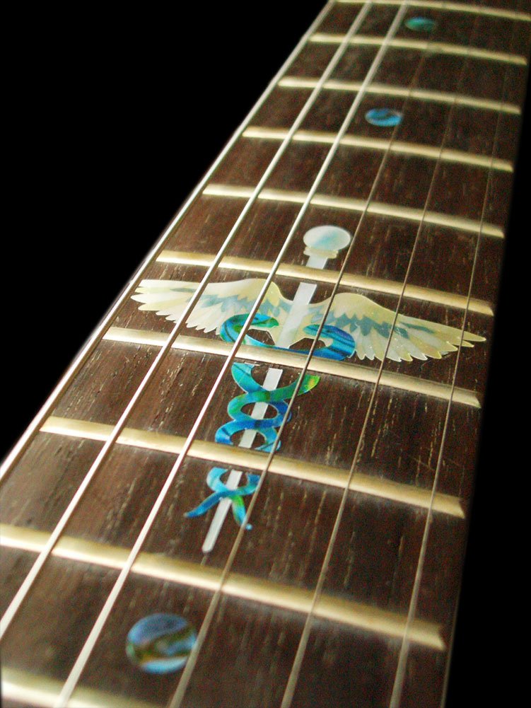 Inlay Sticker Fret Markers for Guitars - Caduceus (Snakes on a Sword),F-027CC