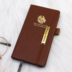 Diary 2024-2025 - 18 Month Diary from Jan. 2024 to Jun.2025 Mid Year, A6 Pocket Week to View Diary, Weekly & Month Planner with Leather Cover, Pen Loop, Inner Pocket (Brown)