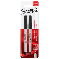 Sharpie Permanent Markers   Ultra Fine Point for Precise Marks   Black Ink   2 Marker Pens