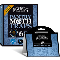 Dr. Killigan's Premium Pantry Moth Traps with Pheromones Prime   Safe, Non-Toxic with No Insecticides   Sticky Glue Trap for Food and Cupboard Moths in Your Kitchen   Organic (6, Blue)