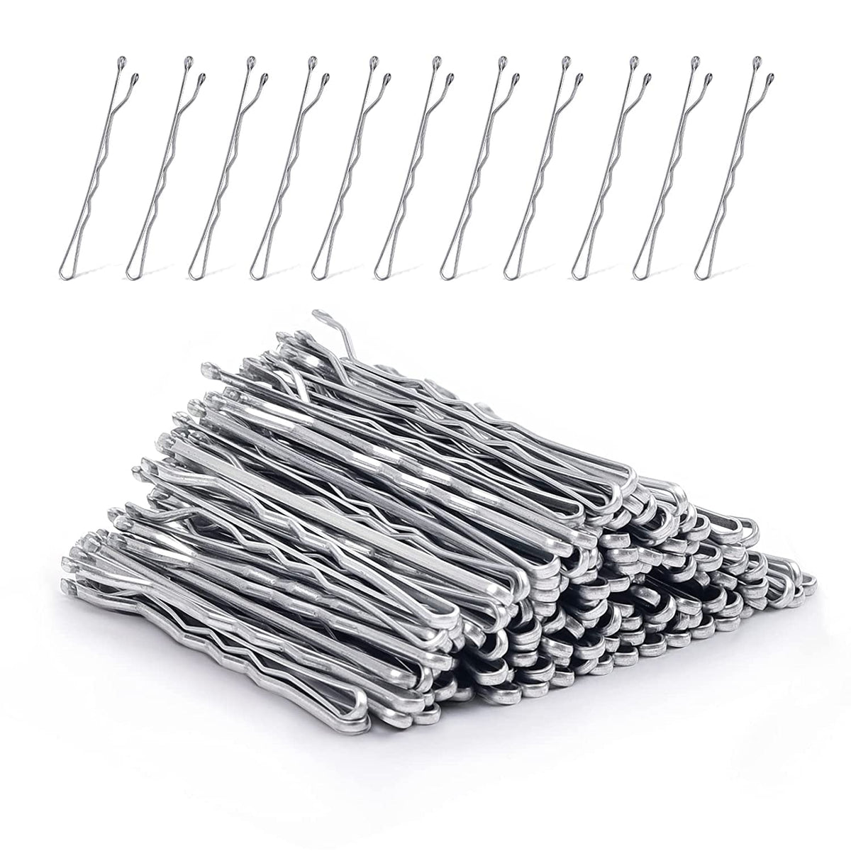 Bobby Pins, MORGLES 120 Pcs Hair Grips Hair Pins for Women Fine Hair with Box（Silver,5 cm/2 Inches)