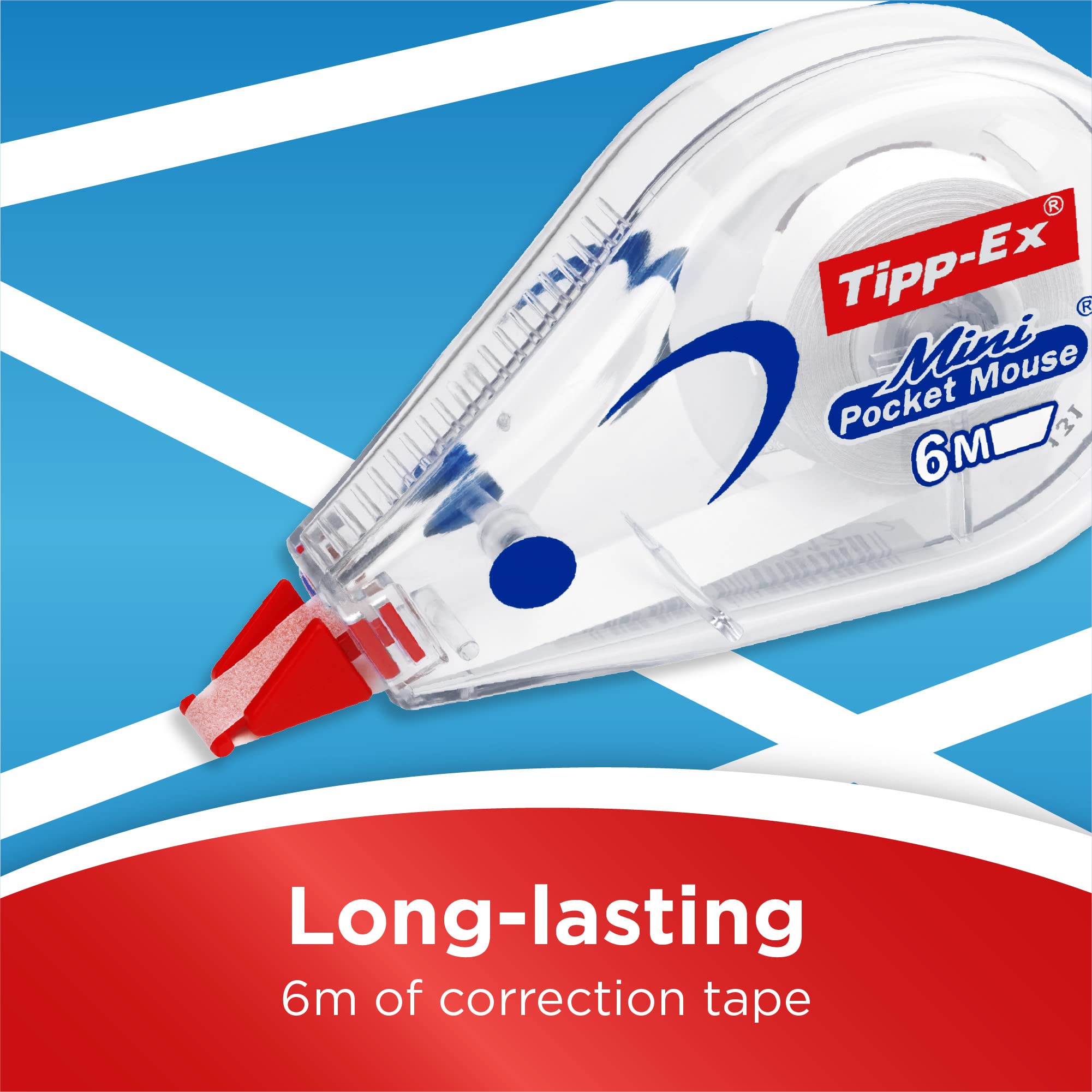 Tipp-Ex Mini Pocket Long Correction Extra Tear-Resistant Tapes - Pack of 3 - Easy To Use - High-Quality - 6 metres