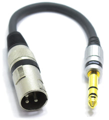 VITALCO XLR Male to 6.35 Jack Stereo Male Adapter 1/4 Jack TRS to 3 Pin Microphone Audio Cable