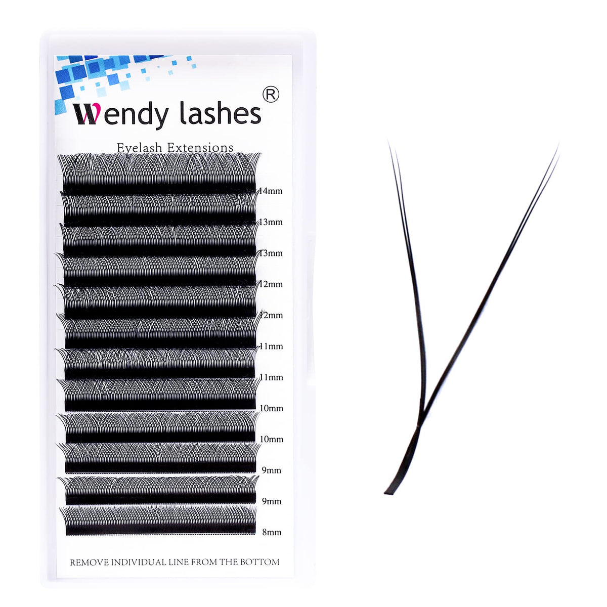 YY Lashes 0.07mm D Curl 15mm Eyelash Extensions Y-Shape Pre Made 2D Russian Volume Individual Lash Extensions(YY-0.07-D-15)