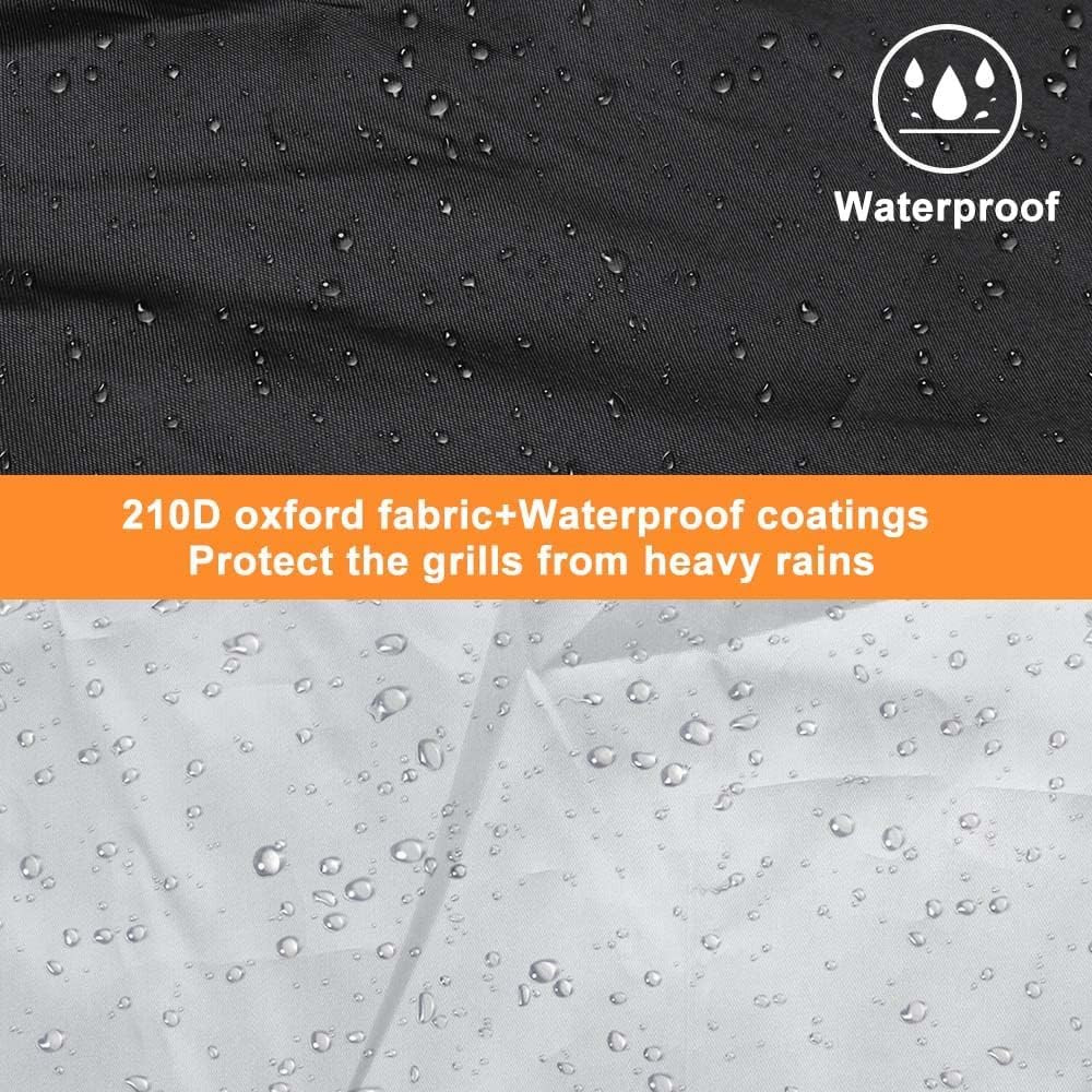 Ezilif Waterproof Barbecue Covers-120x60x120 cm, Oxford Heavy Duty Large BBQ Cover with Reflective Strips, Rip-Proof, UV & Waterproof Outdoor Gas Barbecue Cover for Weber, Brinkmann, Char Broil