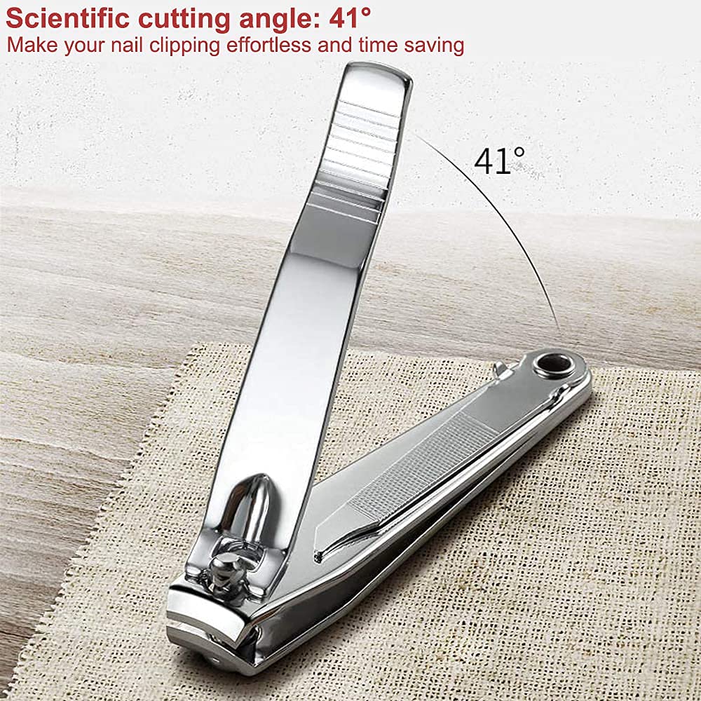 Nail Clipper, Made with Heavy Duty Stainless Steel, Suitable for Thick Fingernail Toenail Men Women (Silver 1 Pack)