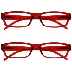 The Reading Glasses Company Red Lightweight Comfortable Readers Value 2 Pack Mens Womens RR32-Z and3.50