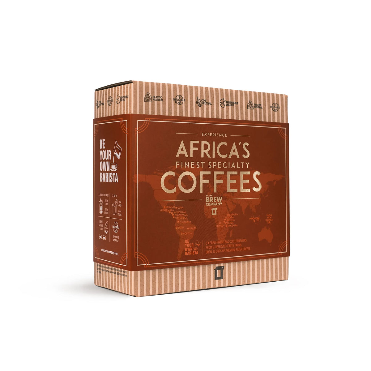 Gourmet Coffee Gift Set for Men & Women – 5 of the Africa’s Finest Single Estate Specialty & Organic Coffees   Brew & Enjoy Anytime, Anywhere   Hamper Style Letterbox Gift Idea for Him & Her