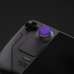 PlayVital Thumb Grip Caps for Steam Deck LCD, Silicone Thumbsticks Grips Joystick Caps for Steam Deck OLED - Diamond Grain & Crack Bomb Design Purple