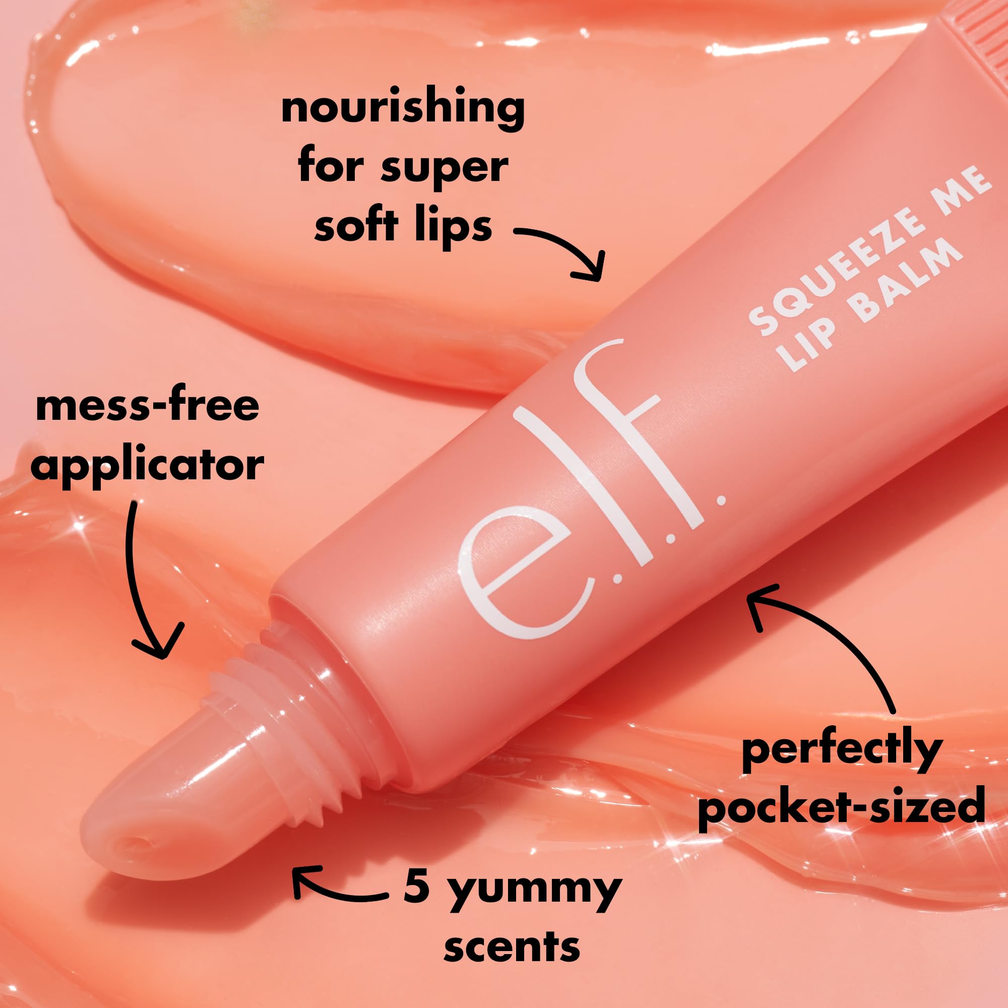 e.l.f. Squeeze Me Lip Balm, Moisturising Lip Balm For A Sheer Tint Of Colour, Infused With Hyaluronic Acid, Vegan & Cruelty-free, Honeydew