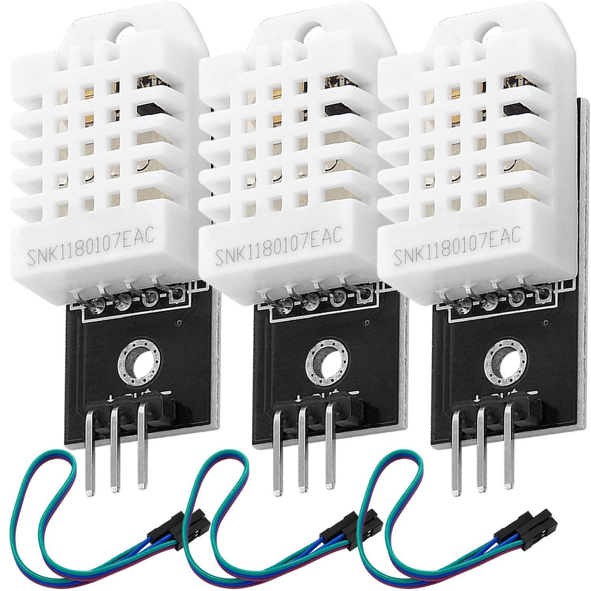 AZDelivery 3 x Temperature and Humidity Sensor Module with Cable Compatible with DHT22 Compatible with AM2302 Compatible with Arduino and Raspberry Pi including E-Book!