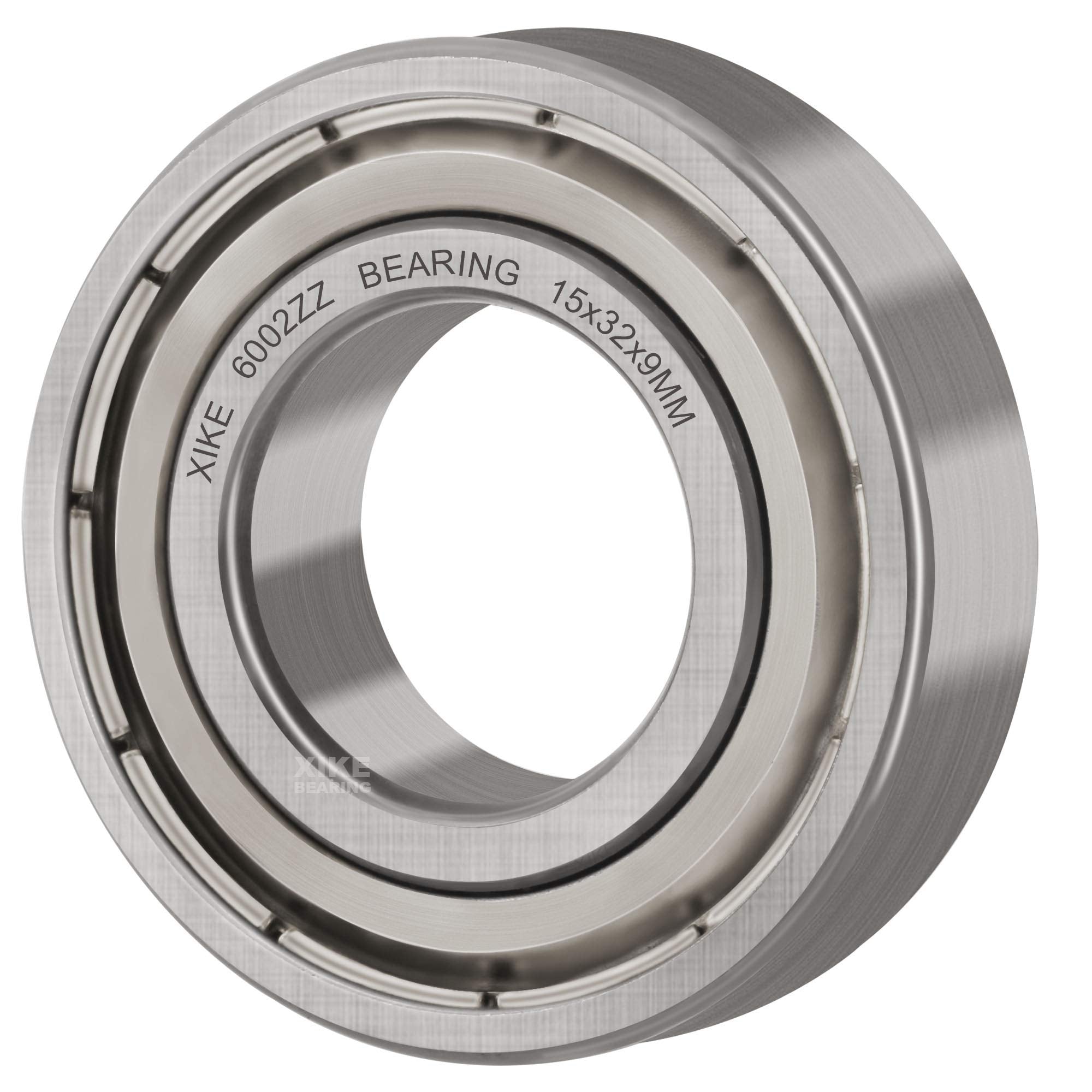 XIKE 6002ZZ Ball Bearings 15x32x9mm, Bearing Steel and Double Metal Seals, Pre-lubricated, 6002-2Z Deep Groove Ball Bearing with Shields, 2 in a pack.