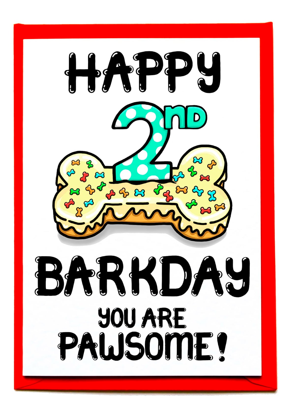 2nd Barkday Dog Birthday Card, Second Birthday Card For Dog, Fur Baby, Furry Child, Puppy, Pet