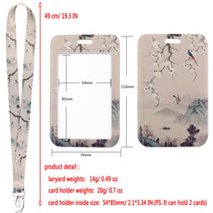 Beemorita Cute Daisy ID Card Holder Lanyard for Keys for Staff Women Girls Aesthetic Green Flower School Keychain Lanyard for Students Badge Holder Neck Lanyard Strap for Badge Name Tag