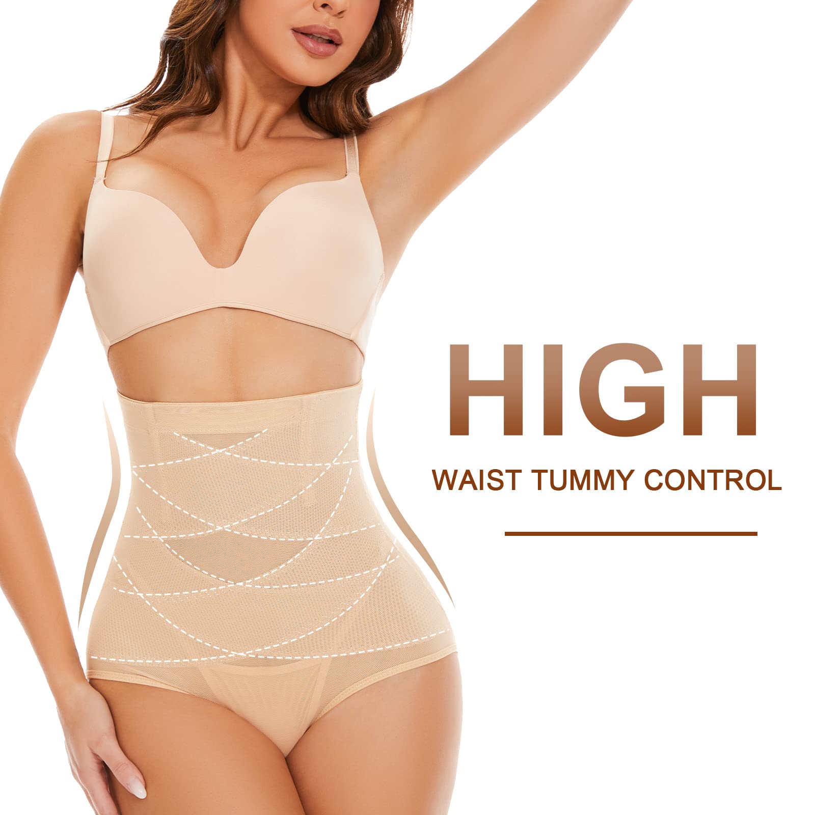 SIMIYA High Waisted Tummy Control Knickers, High Waist Shapewear for Women Tummy Control, Comfortable Body Shaper Panty