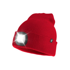 Beanie Hat With Light, Led Lighted Beanie Hat USB Rechargeable Hands Free Headlamp Cap, Unisex Winter Warmer Knit Hat with Light for Hiking Biking Camping Jogging, Gift for Men, Women, Teens