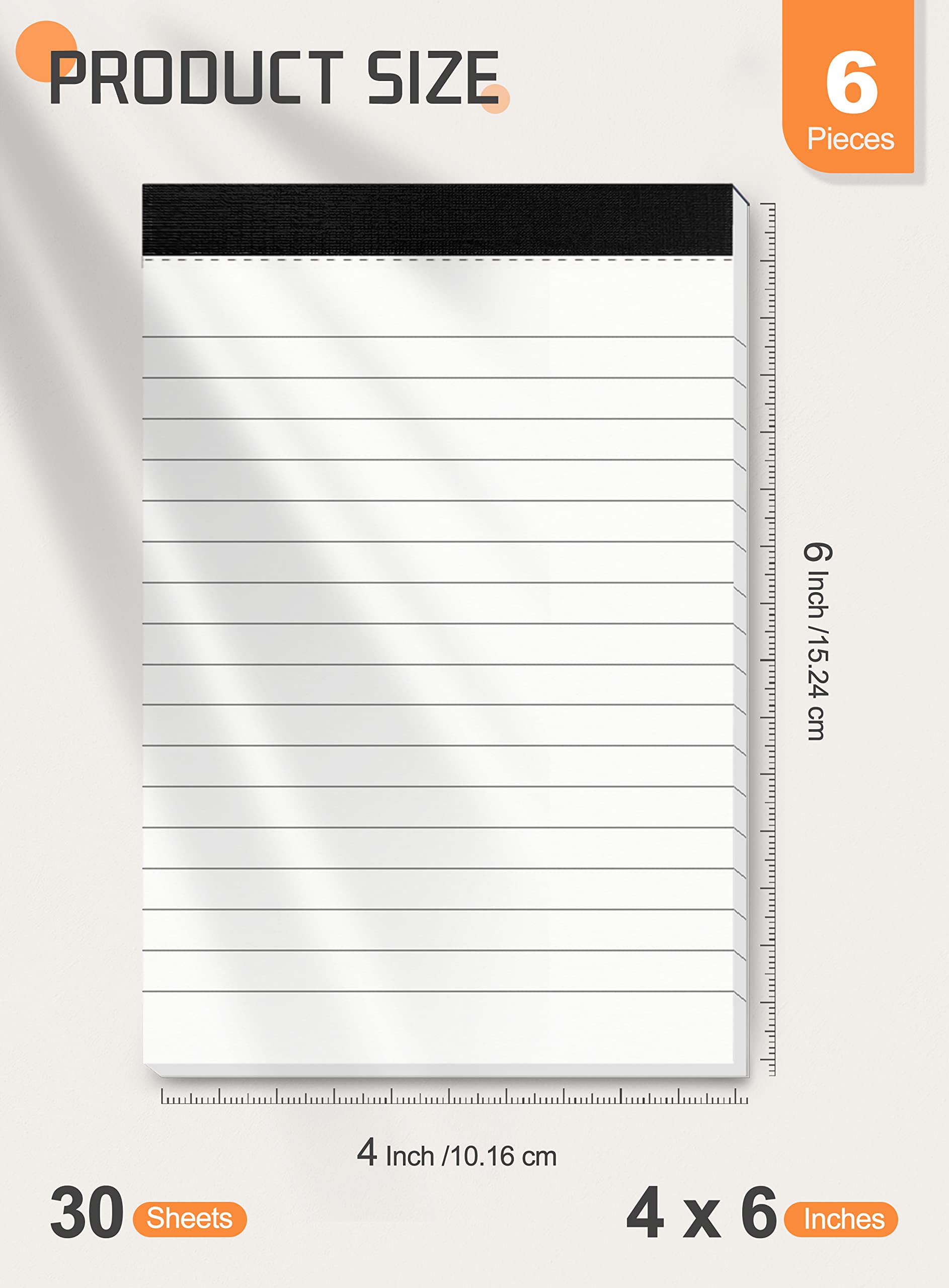 A6 Small Notepads for Office 6 Pack 4 x 6 In Pocket Note Pad for Reminders and Notes Writing Pads of Work Memo Pads Lined Paper for Home Note Pads for Household To Do List Scratch Pads 30 Sheets Each
