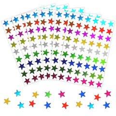 NAYAGOGO 1620 Pcs/ 30 Sheets Star Stickers Labels, Coloured Star Metallic Stickers Reward, 9 Assorted Colors Star Stickers Colorful Reward Stickers, for Teacher Classroom School Office