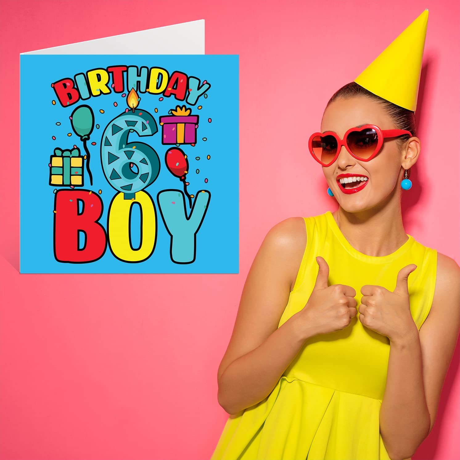 6th Birthday Card Boy - Birthday Boy - Happy Birthday Card 6 Year Old Boy, Boys Birthday Cards for Him, 145mm x 145mm Greeting Card for Son Brother Grandson Nephew Cousin God Son, Sixth Birthday