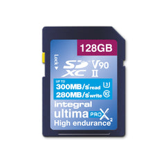 Integral 128GB UHS-II SD Card V90 Up to 300MBs Read and 280MBs Write Speed 1866X SDHC Professional High Speed Memory Card