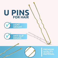 Stoutips 100 PCS U Shaped Hair Pins for Buns (Blonde) - 5 cm /2 Inches Hair Bun Pins in an Assorted Box - Best for All Hair Types and Hair Styles, For Twisting Your Hair