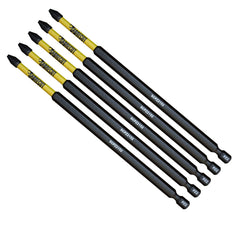 5 x SabreCut SCPZ2152_5 152mm PZ2 Magnetic Impact Screwdriver Driver Bits Set Pozi Pozidriv Heavy Duty Compatible with Dewalt Milwaukee Bosch Makita and More