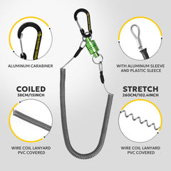 SF Strongest Magnetic Release Holder with Coiled Lanyard Carabiner - Green