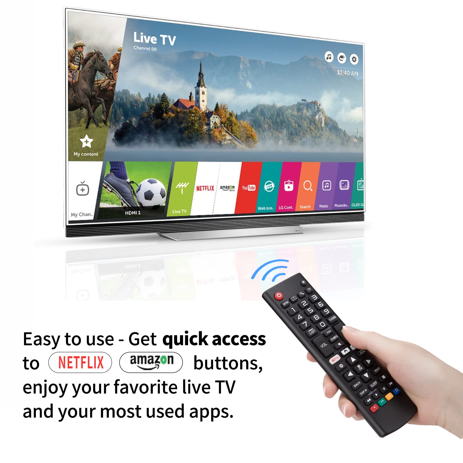 for LG-Smart-TV-Remote-Control Replacement,Universal for All Original LG TVs AKB75095308 AKB75095307 AKB74915324 with Battery