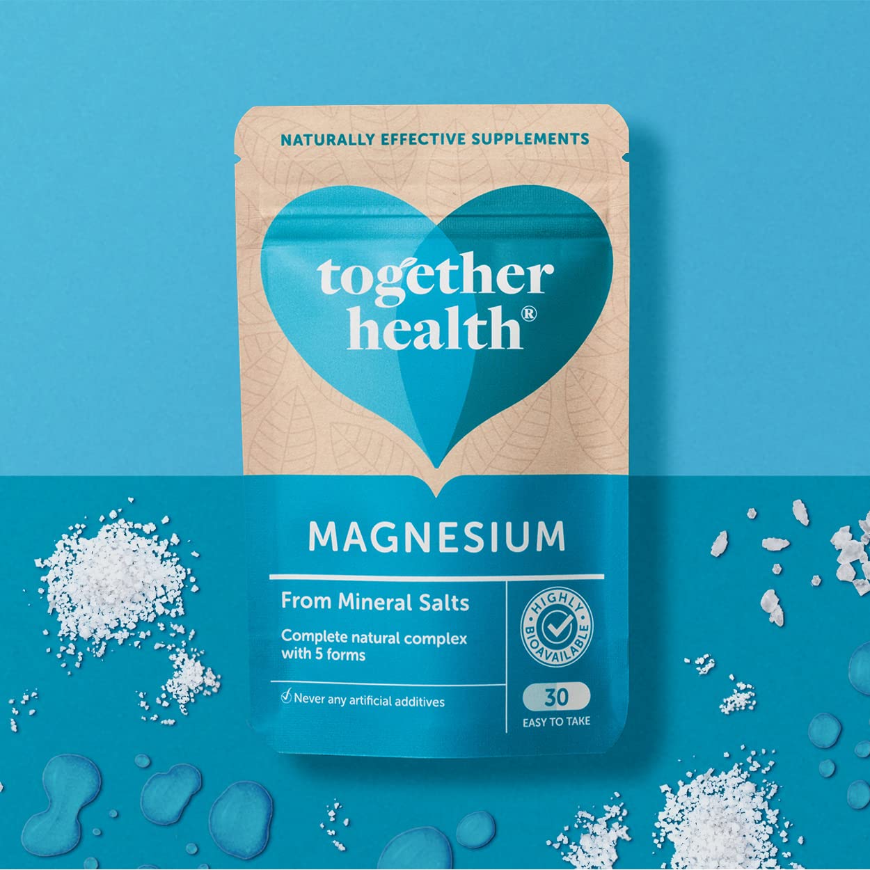 Marine Magnesium – Together Health – from Natural Marine Salts – 5 Natural Forms of Magnesium – Vegan Friendly – Made in The UK – 90 Vegecaps - Pack of 3