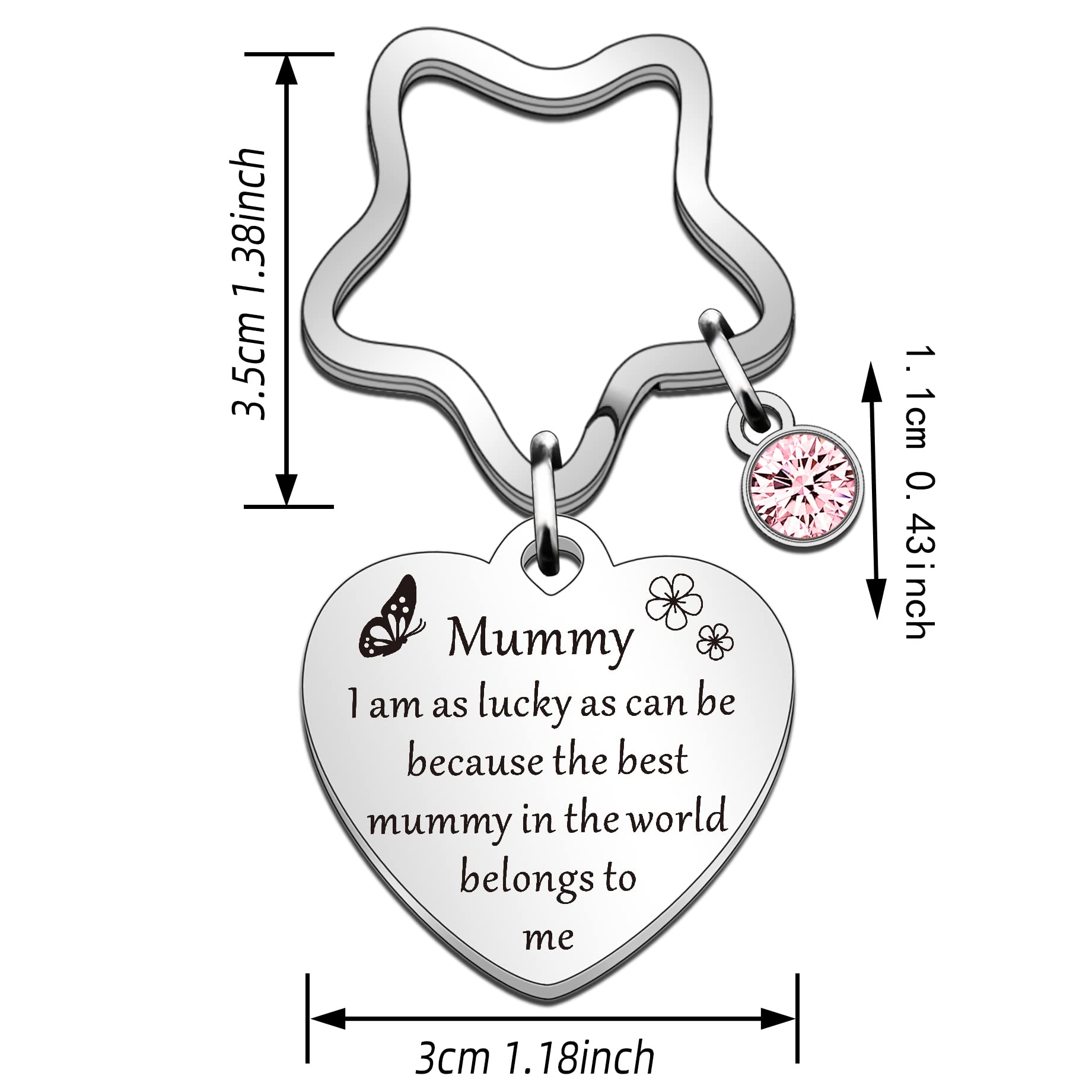 QMVMV Mummy Gifts Mummy Keyring from Daughter Son Birthday Christmas Thanksgiving Mothers Day Gifts for Mummy