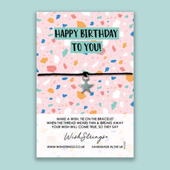 Birthday Card Gift Wish String Bracelet Happy Birthday to You - Wish Bracelet, Make a Wish, Thoughtful Gift, Letterbox Gift, Gift for Friendship, Friendship Bracelet