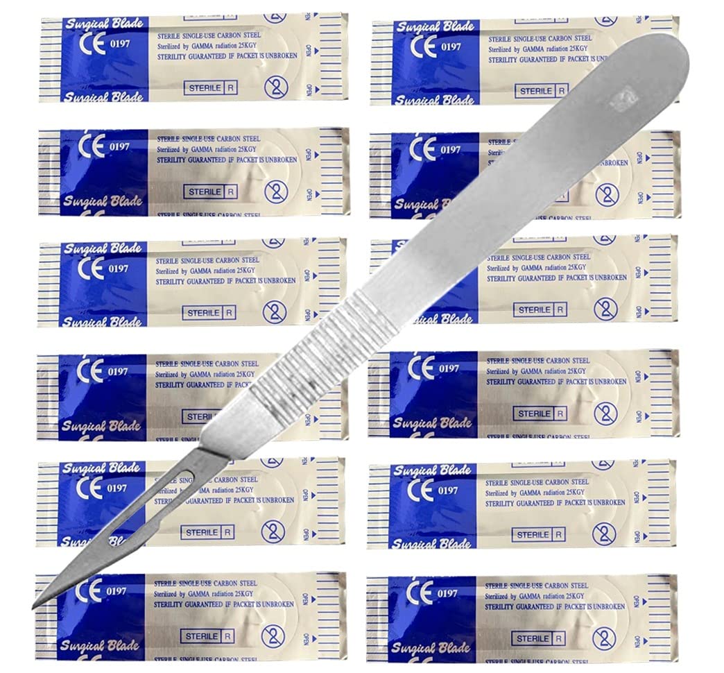 25 pcs Scalpel Blades BP Scalpel Handle NO:-3 Scalpel #11 Idealy for Sign Craft Card Making Cutter Podiatry Dental Medical Vet Students