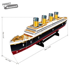 CubicFun 3D Puzzles Titanic Model Kits Ship and Boat Jigsaw Puzzles for Kids and Adults, Paper DIY Toy Gift and Decoration, 35 Pieces